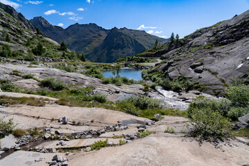 Wall Mural - small lake near the cornicello refuge in trentino