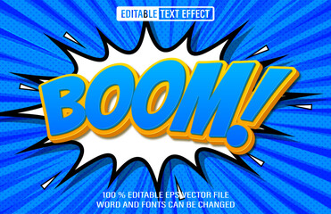 Poster - Boom Comic editable text effect 3d style template