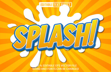 Poster - Splash Comic editable text effect 3d style template