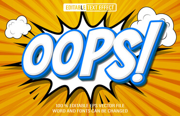 Poster - Oops Comic editable text effect 3d style template