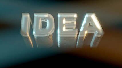 Poster - Loop 3d animation of glass text 