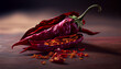 Dried red chili peppers, Ai generated image