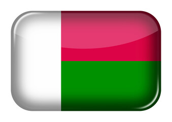 Fototapete - Madagascar web icon rectangle button with clipping path 3d illustration