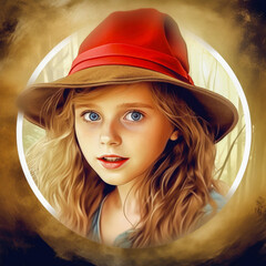 Poster - A beautiful child face - Generative AI
