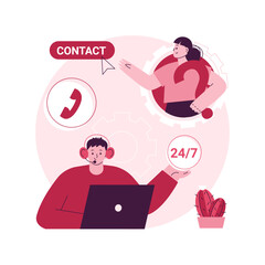 Poster - Customer support abstract concept vector illustration. Tech support, telemarketing, provide customer service, management software, online chat, help center, buyer helpline abstract metaphor.
