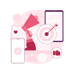 Poster - Multi-device targeting abstract concept vector illustration. Cross-device tracking and targeting, multi-device marketing, cross-screen consumer trends, channel optimization abstract metaphor.