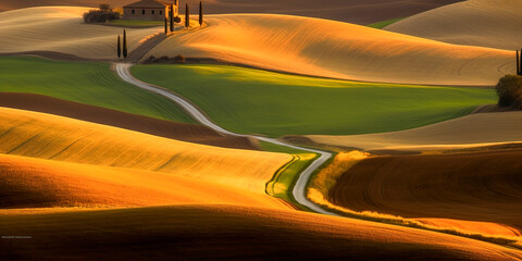 Canvas Print - Countryside of Tuscany - Generative AI