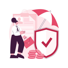 Poster - Employment insurance abstract concept vector illustration. Sickness benefits, income replacement, quarantined employee, submit application form, legal document, compensation abstract metaphor.