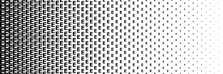 Poster - horizontal black halftone of capital letter E design for pattern and background.