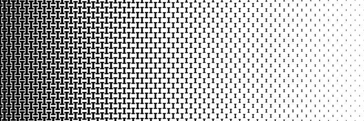 Poster - horizontal black halftone of capital letter I design for pattern and background.