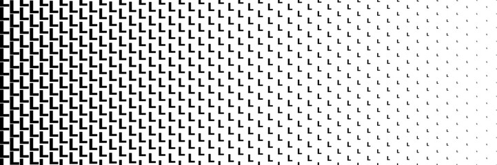 Poster - horizontal black halftone of capital letter L design for pattern and background.