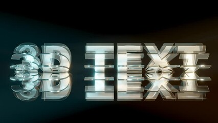 Poster - Loop 3d animation of glass text 