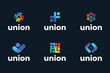 Abstract people, union and diversity logo design collection.