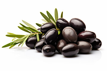 Taggiasca olives with white background