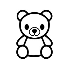 teddy bear toy black outlines vector illustration