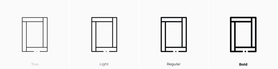 frame icon. Thin, Light, Regular And Bold style design isolated on white background