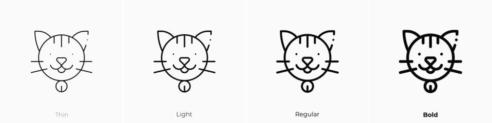 Wall Mural - cat icon. Thin, Light, Regular And Bold style design isolated on white background