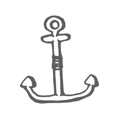 Wall Mural - Anchor handdrawn illustration, Marine element