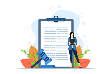 terms and conditions, privacy policy, legal notice concept with characters. abstract vector illustra