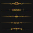 Golden Ornament Premium Decoration Filigree Line Isolated Element. Vector illustration