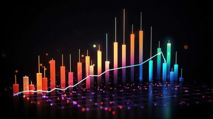 Canvas Print - Stock market or forex trading graph in graphic concept suitable for financial investment or Economic trends business  with generative ai