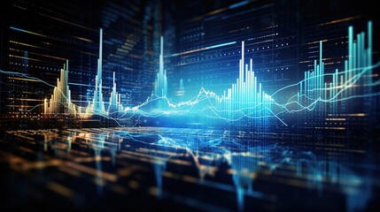 Wall Mural - Financial news. Trading stock news impulses. Market movements creative concept charts up, infographics with generative ai