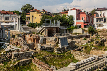 Wall Mural - Roman Forum and Odeon ruins in Plovdiv, Bulgaria