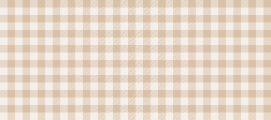 gingham seamless pattern. beige and white vichy background texture. checkered tweed plaid repeating 