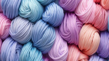 Bobbins Of Pastel Threads. Background Of Pastel Threads. Bobbins And Colored Threads. Sewing Workshop. Thread Shop. Pastel Colored Threads. Thread Wall.