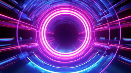Wall Mural - futuristic cyberspace backgrounds in neon colors. neon and futuristic maps and roads. futuristic spa