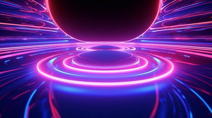 Wall Mural - futuristic cyberspace backgrounds in neon colors. neon and futuristic maps and roads. futuristic spa