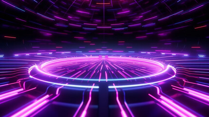 Wall Mural - futuristic cyberspace backgrounds in neon colors. neon and futuristic maps and roads. futuristic spa