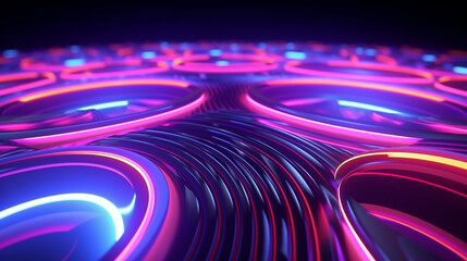 Wall Mural - futuristic cyberspace backgrounds in neon colors. neon and futuristic maps and roads. futuristic spa