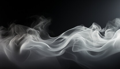 A mesmerizing image capturing thick white smoke billowing against a dramatic black backdrop. Based on Generative Ai.