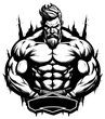 Beard Power - Muscular Man Vector Logo