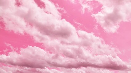 Wall Mural - pink clouds timelapse video.pink sky background. pale pink clouds in a bright pink sky.heaven backgr