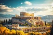 canvas print picture - Athens Greece travel destination. Tour tourism exploring.