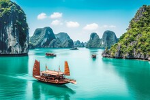 Ha Long Bay Vietnam Travel Destination. Tour Tourism Exploring.