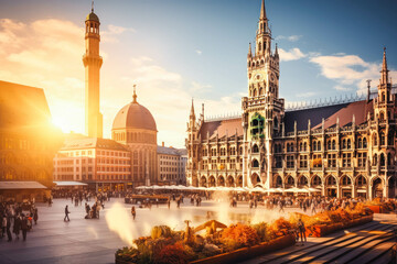 Munich Germany travel destination. Tour tourism exploring.