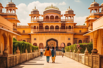 Jaipur India travel destination. Tour tourism exploring.