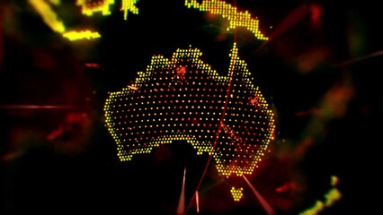 Poster - World hologram, global network and communication map, digital transformation and 3D universe on dark background. Technology abstract, globe animation and big data with worldwide server connection