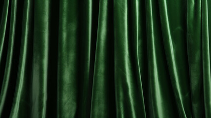 Green velvet fabric background with fluid shapes and movement.
