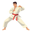 design of man practicing Taekwondo