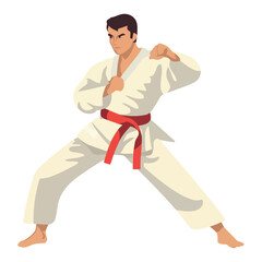 Sticker - design of man practicing Taekwondo