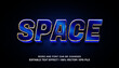 © GiasWizya - Space editable text effect template, blue color 3d bold glossy style typeface. premium vector