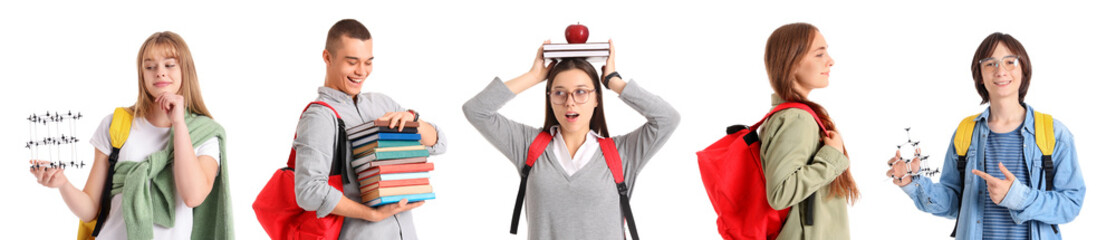 Poster - Collage of students on white background