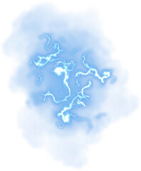 Wall Mural - powerful blue lightning strike effect