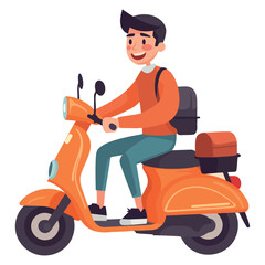 Sticker - Smiling man driving motorcycle