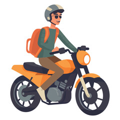 Poster - Biker man riding motorcycle