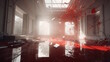 © Akash - Perception Rivers: Shattered Mirrors, Intense White Lightings in a red Gigantic Room. Generative AI